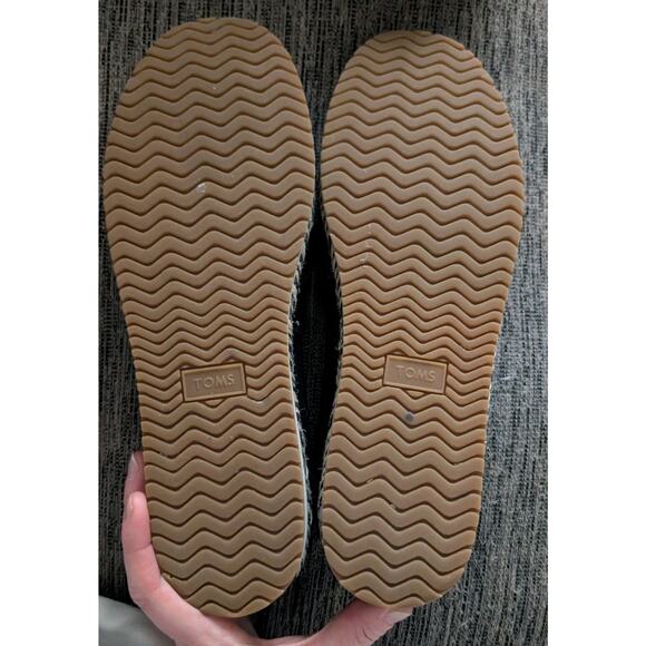 Tom's Women's Palma Espadrille Slip On Suede Flat Platform Shoe Sz US 9 black - Picture 7 of 7